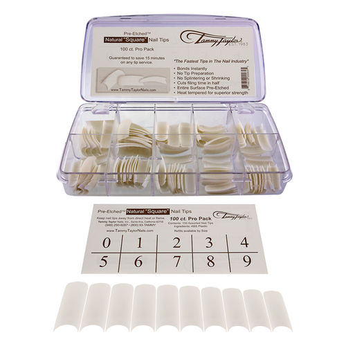 Tips Prelimado Natural 100  uds (Cuadrado)