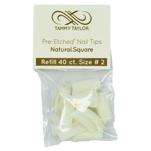 Recambio Tips Prelaminado Natural Cuadrado #2 40und