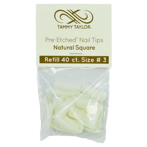 Recambio Tips Prelaminado Natural Cuadrado #3 40und