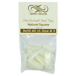 Recambio Tips Prelaminado Natural Cuadrado #3 40und