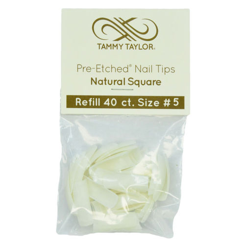 Recambio Tips Prelaminado Natural Cuadrado #5 40und